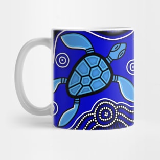 Aboriginal Art - Turtle Blue 2 Mug